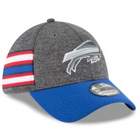 Men's Buffalo Bills New Era Heather Gray/Royal 2018 NFL Sideline Home Graphite 39THIRTY Flex Hat 3058332